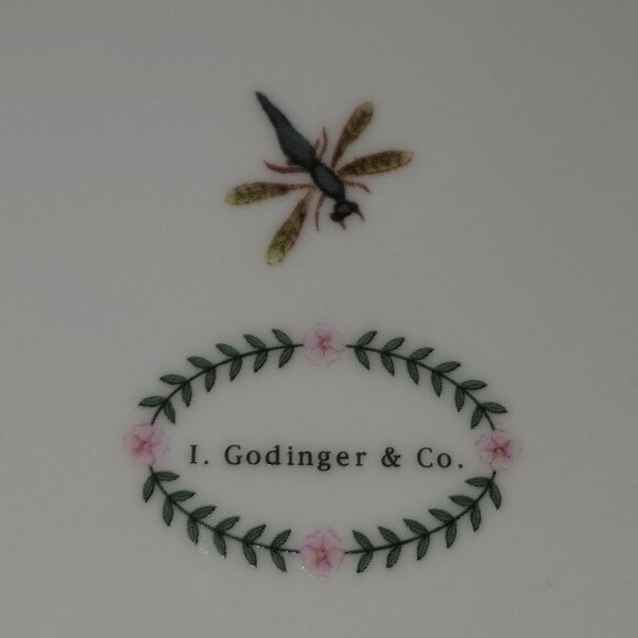I Godinger & Co Botanical Floral 10.5" Plate Butterfly Dragonfly EUC - Picture 7 of 7